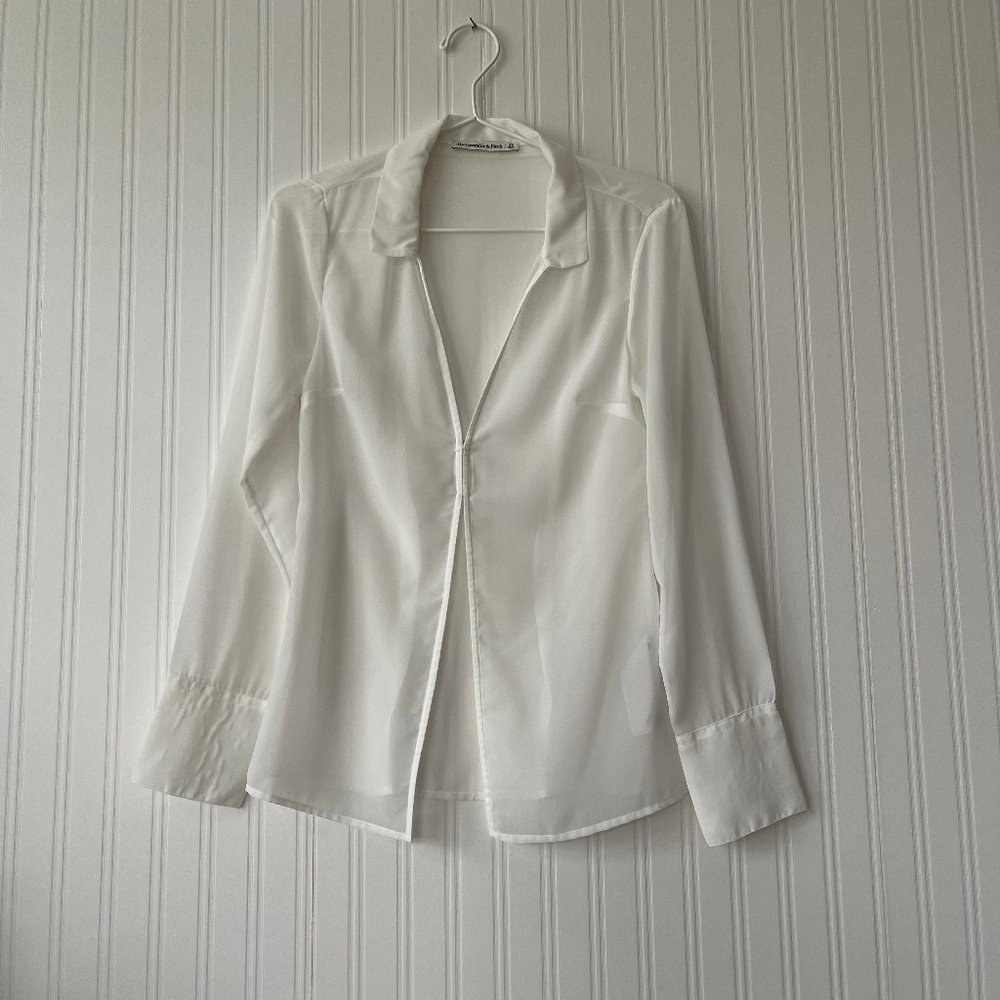 Sheer Double Hook Closure Blouse